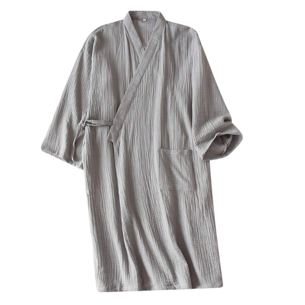 SIQITECHNO Men Kimono Robe Cotton Yukata Spa Sauna Bathrobe Sleepwear Japanese Kimono for Women Loungewear Nightgown Dressing