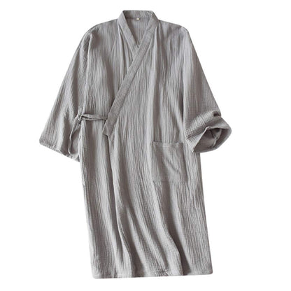 SIQITECHNO Men Kimono Robe Cotton Yukata Spa Sauna Bathrobe Sleepwear Japanese Kimono for Women Loungewear Nightgown Dressing