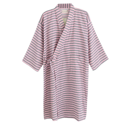 SIQITECHNO Men Kimono Robe Cotton Yukata Spa Sauna Bathrobe Sleepwear Japanese Kimono for Women Loungewear Nightgown Dressing