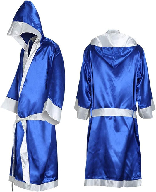 Boxer Costume Men, MMA Boxing Robe with Hood, Cotton Robe Lightweight Costume
