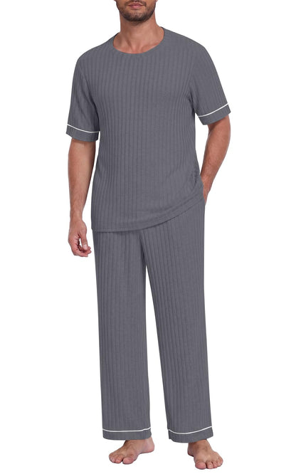 Mens Pajamas Sets Lightweight Lounge Set Soft Sleepwear Pjs S-3XL