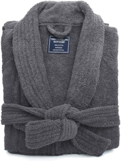 Ramesses Bathrobe Mens,Premium Thick Terry Cloth Bathrobe,Towel Bath robe Long–Staple Combed Men's Cotton Robe