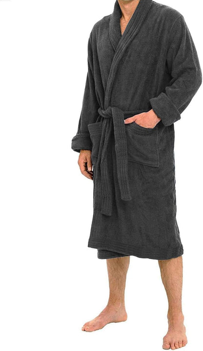 Marquess All-Cotton Bathrobe Thick Plush Cloth Housecoat Terry Toweling, Sweat Steaming Clothes Comfortable & Warm