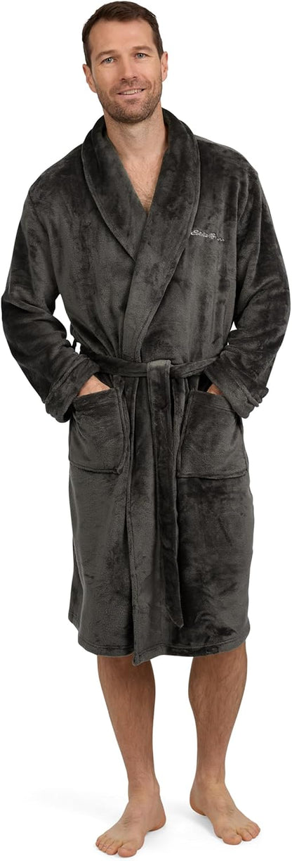 Eddie Bauer Mens Robe Plush – Fuzzy & Fluffy Fleece Spa Robes for Men | Soft Warm Winter Bathrobe with Pockets & Belt