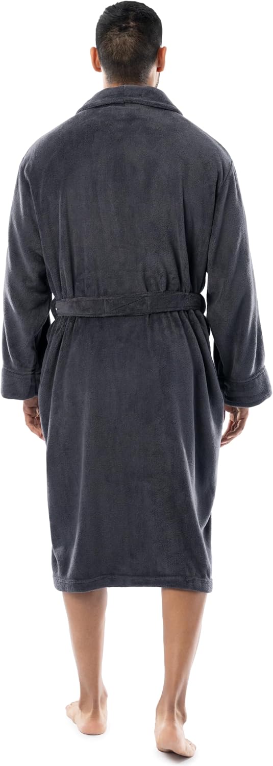 Fruit of the Loom Men's Solid Plush Fleece Robe