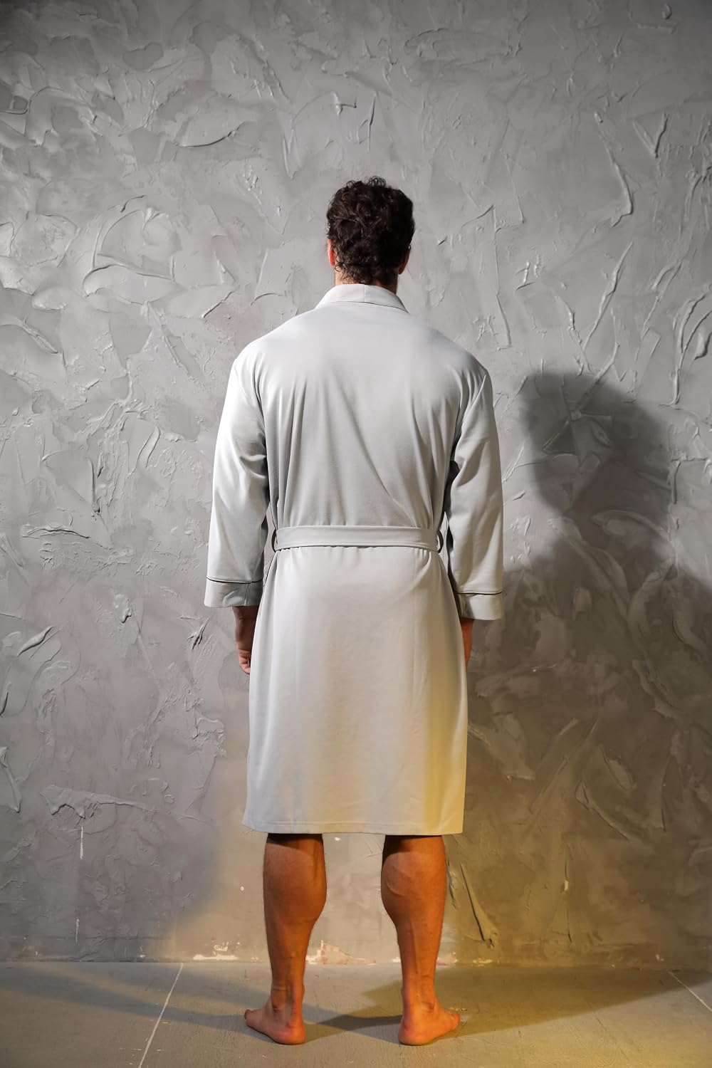 Mens Kimono Robe Lightweight Soft Bathrobe Sleepwear Loungewear with Pockets