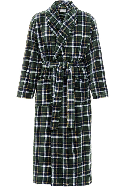 Men's Plush Fleece Robe, Warm Full Length Bathrobe, Big & Tall