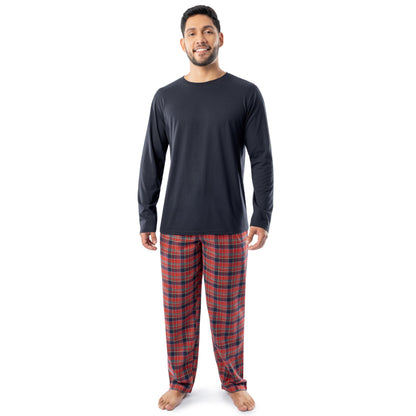 Fruit of the Loom Men's Jersey Knit Top and Flannel Pant Pajama Sleep Set