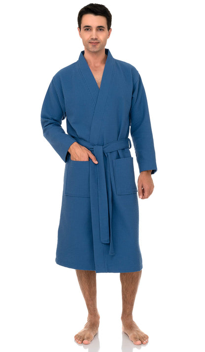 TowelSelections Mens Robe Waffle Spa Bathrobe Soft Shower Bath Robe for Men