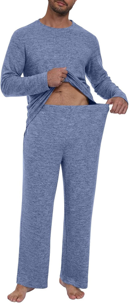 Yincro Mens Pajama Sets Soft Comfy Sleepwear Casual Loungewear with Pockets