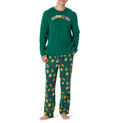 Amazon Essentials Men's 100% Cotton Flannel Pant and Long-Sleeve T-Shirt Pajama Set