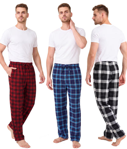 BAMBOO COOL Men's Pajama Bottoms Plaid Pajamas Pants Soft Lounge Woven Pj
