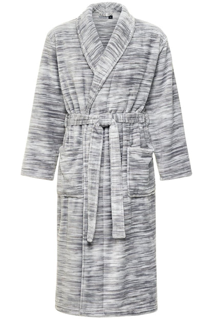 Men's Long Sleeve Lightweight Fleece Robe with Pockets, Bathrobe