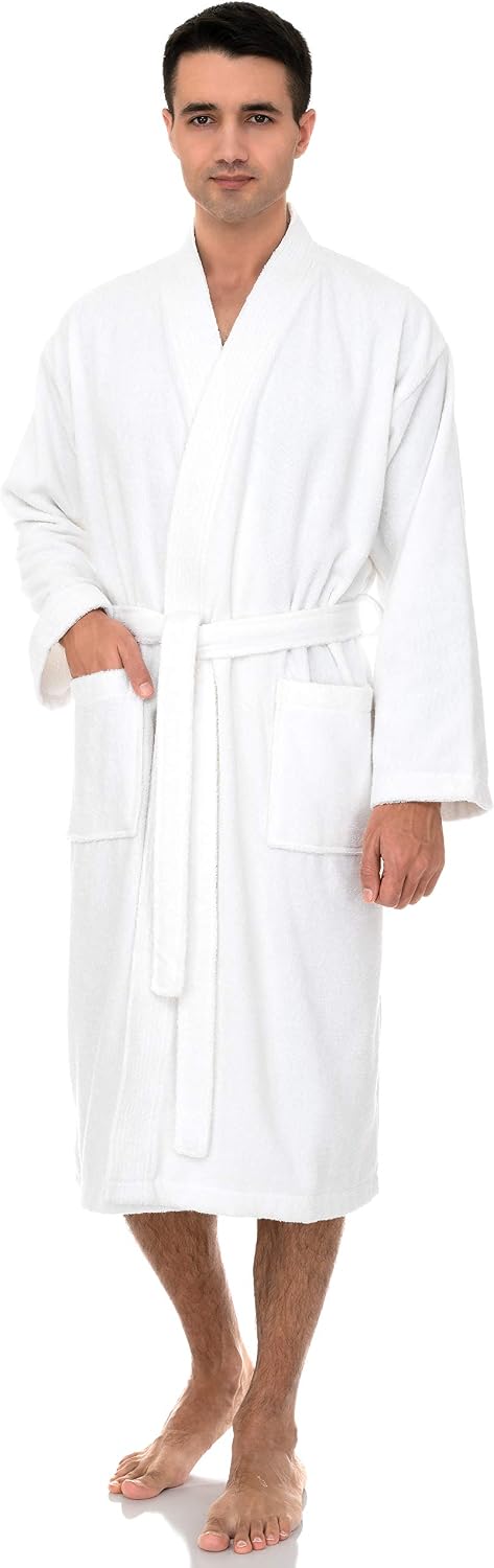 TowelSelections Mens Robe Cotton Terry Cloth Bathrobe Soft Kimono Towel Bath Robe for Men XS to 4X