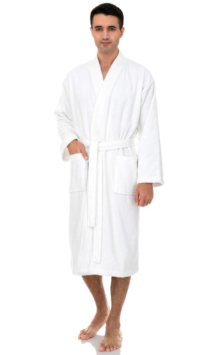 TowelSelections Mens Robe Cotton Terry Cloth Bathrobe Soft Kimono Towel Bath Robe for Men XS to 4X