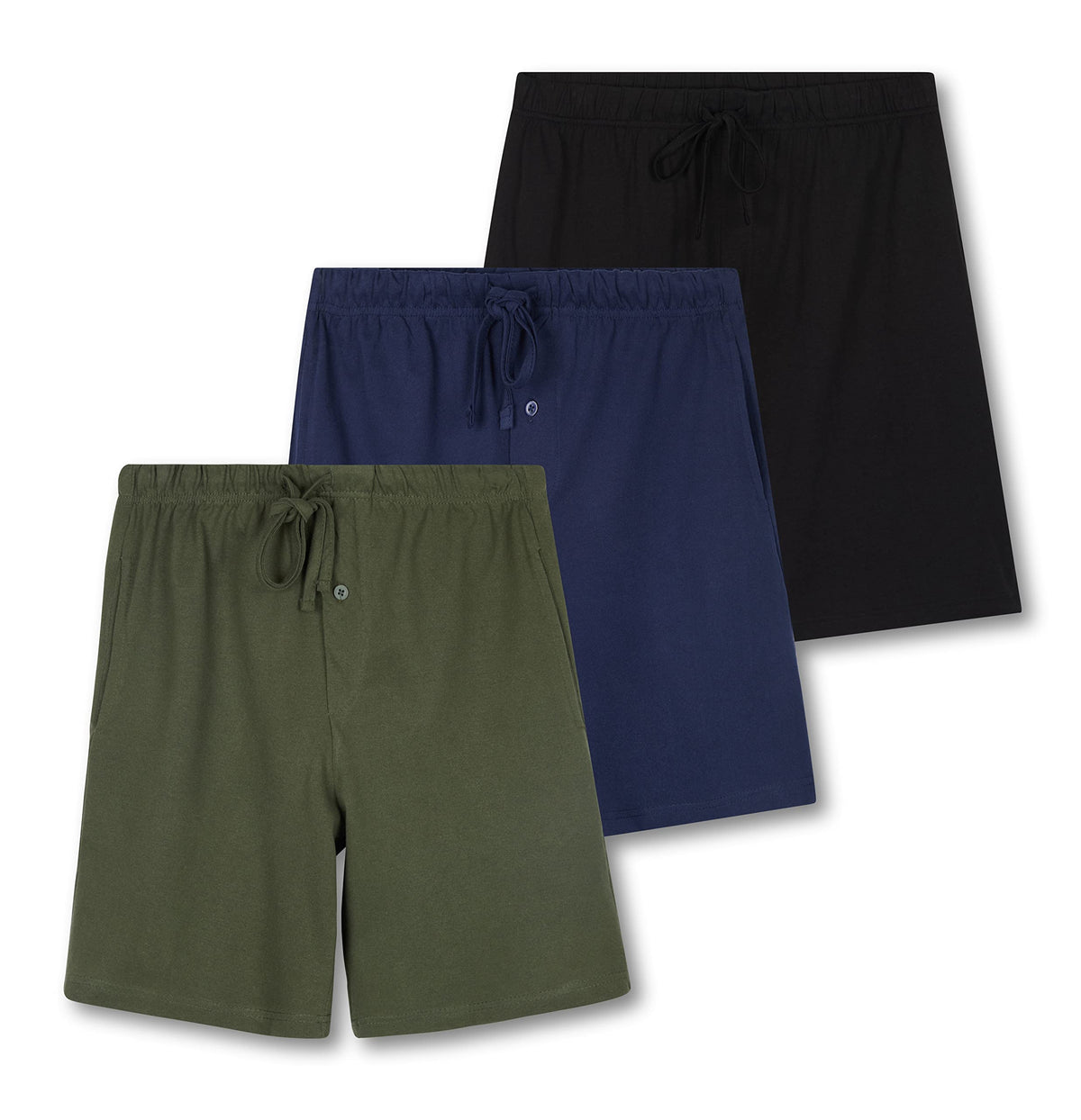 3 Pack Men's Pajama Shorts Sleep Lounge Cotton Sleepwear PJ Bottoms Pockets
