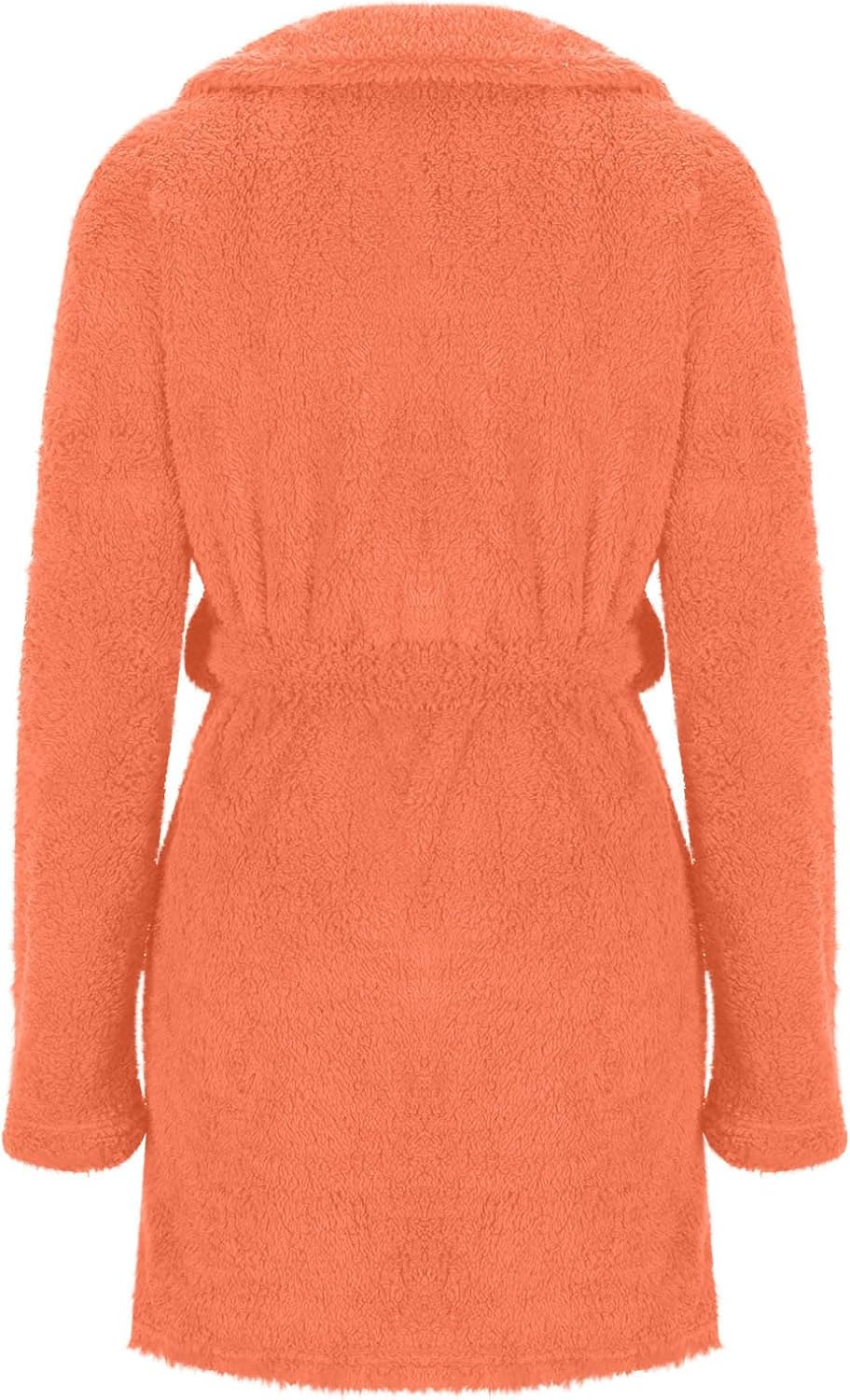 Robe for Men Fuzzy Fleece Collared Long Sleeve Thermal Bathrobe