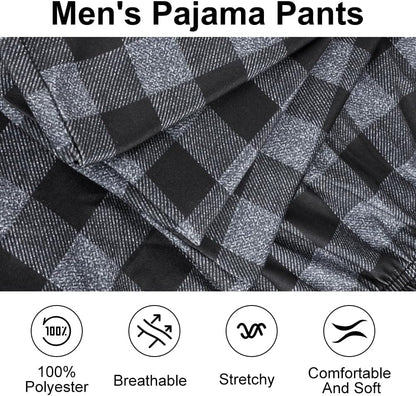 Mens Pajama Pants Cotton Drawstring Lounge Sleep Pants with Pockets Comfy Elastic Waist Pj Pajama Bottoms Sleepwear