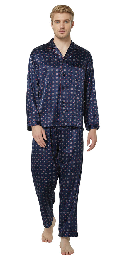 TONY & CANDICE Men's Classic Satin Pajama Set Sleepwear