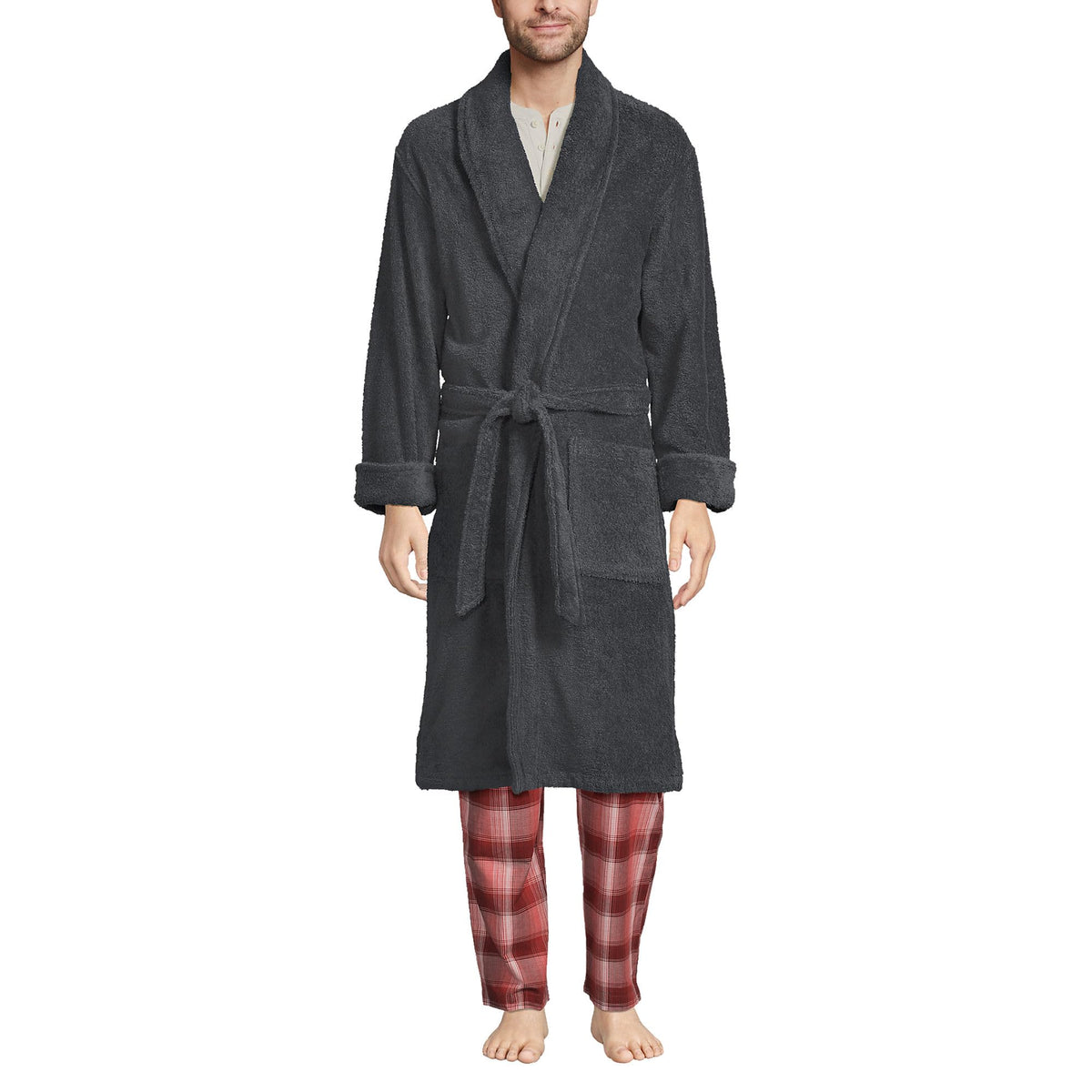 Lands' End Men's Calf Length Terry Robe