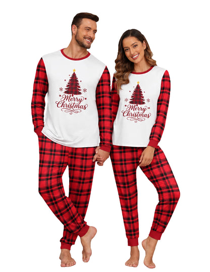 PrinStory Pajamas Set for Men & Women Long Sleeve Soft Sleepwear S-2XL