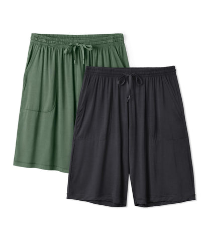 DAVID ARCHY Cloud-Soft Mens Pajama Shorts, 2 Pack Sleep Shorts