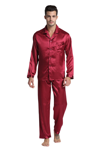 TONY & CANDICE Men's Classic Satin Pajama Set Sleepwear
