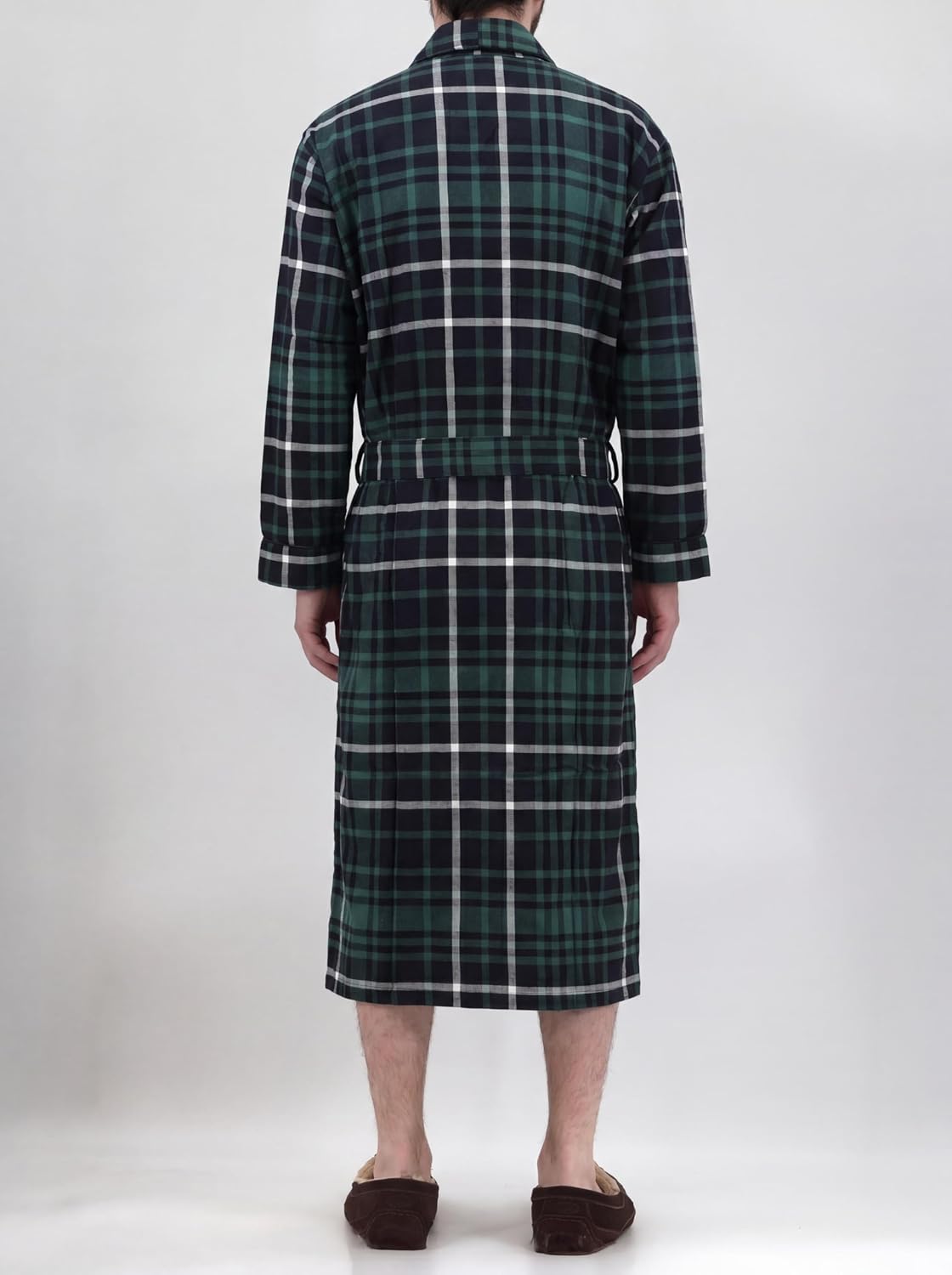 Andrew Scott Mens 2 Pack Long Sleep -Sauna Robe / 100% Cotton Flannel Brush Warm Bathrobe