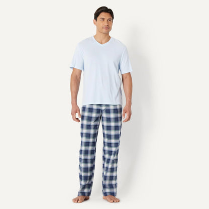 Amazon Essentials Men's Cotton Poplin Straight-Fit Pajama Pants with Pockets, Elastic Waist, Drawstring