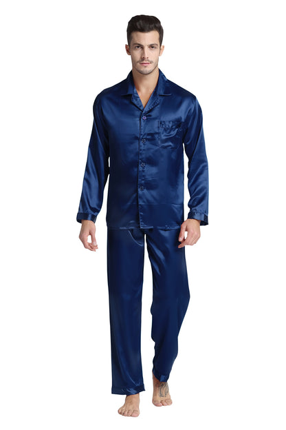 TONY & CANDICE Men's Classic Satin Pajama Set Sleepwear