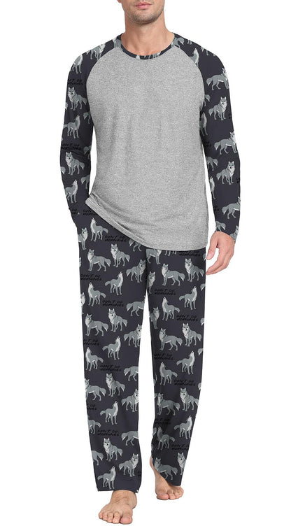 PrinStory Men's Pajama Sets Loungewear Sleepwear Pjs Lightweight Long Sleeve Shirts and Bottoms Soft Comfy Sleep Sets S-4XL