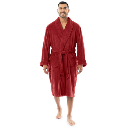 Fruit of the Loom Men's Solid Plush Fleece Robe