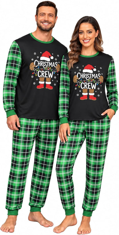 PrinStory Pajamas Set for Men & Women Long Sleeve Soft Sleepwear S-2XL