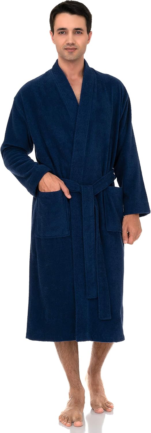 TowelSelections Mens Robe 100% Cotton Terry Cloth Shower Bathrobe Spa Towel Bath Robes for Men