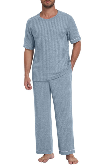 Mens Pajamas Sets Lightweight Lounge Set Soft Sleepwear Pjs S-3XL