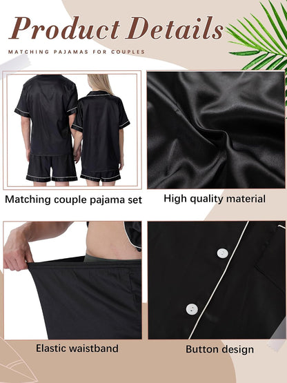 Jecery 2 Pcs Matching Pajamas for Women Man