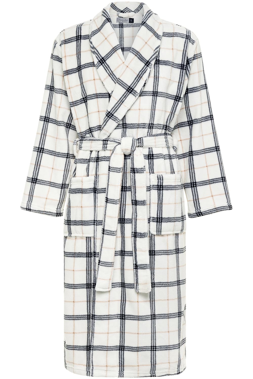 Men's Long Sleeve Lightweight Fleece Robe with Pockets, Bathrobe