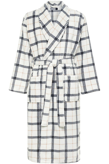 Men's Long Sleeve Lightweight Fleece Robe with Pockets, Bathrobe