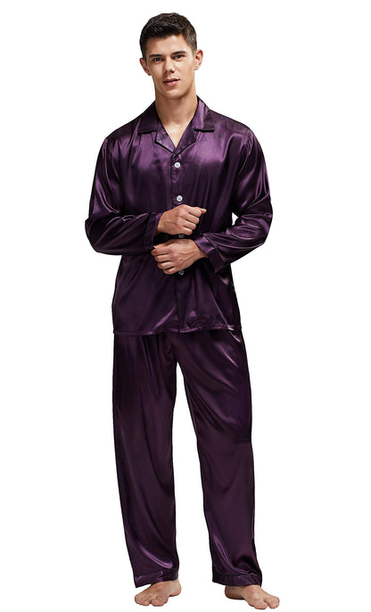 TONY & CANDICE Men's Classic Satin Pajama Set Sleepwear
