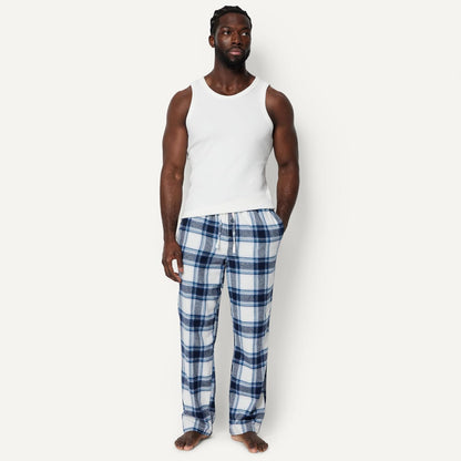 Amazon Essentials Men's 100% Cotton Flannel Sleep Pant, Relaxed Fit Lounge Pants with Elastic Waist and Drawstring