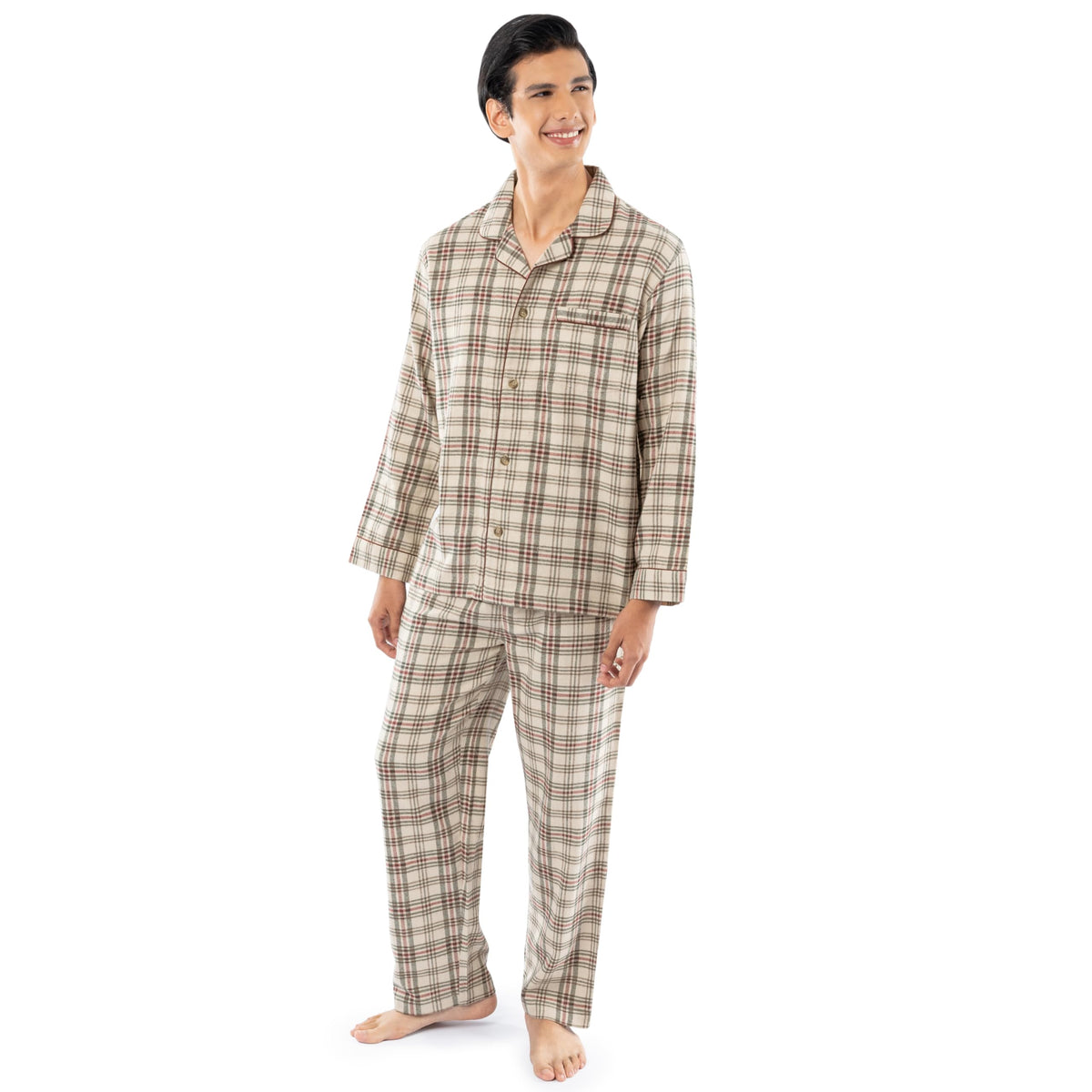 Fruit of the Loom Men's Flannel Pajama Sleep Set