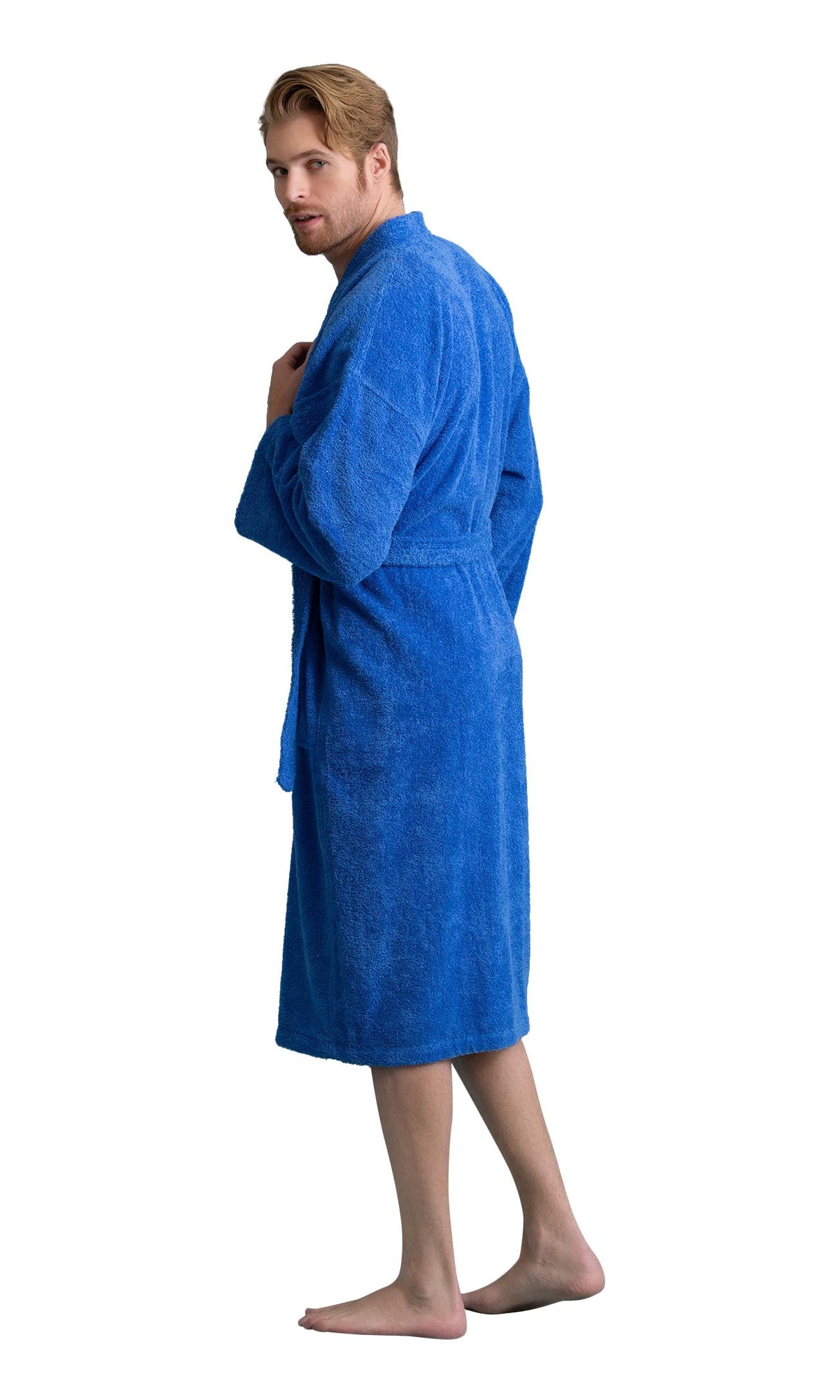 Men's Kimono Bathrobe, 100% Turkish Cotton Terry, Absorbent