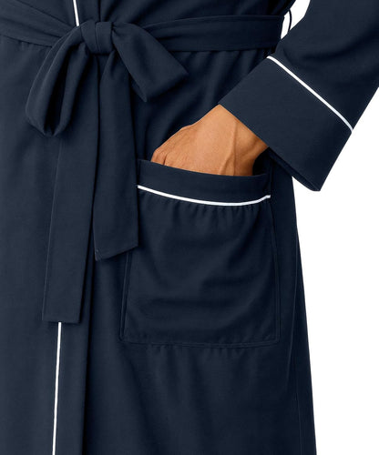 Cotton Blend Lightweight Knit Robe for Men Soft Loungewear Bathrobe