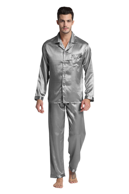 TONY & CANDICE Men's Classic Satin Pajama Set Sleepwear