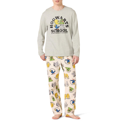Amazon Essentials Men's 100% Cotton Flannel Pant and Long-Sleeve T-Shirt Pajama Set