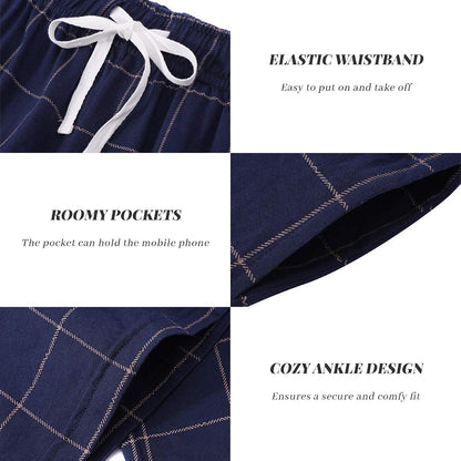 Vulcanodon Mens Cotton Pajama Pants, Lightweight Sleep Pants for Men