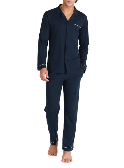 DAVID ARCHY Men's Pajama Set, Premium Combed Cotton Long Sleeve Sleepwear
