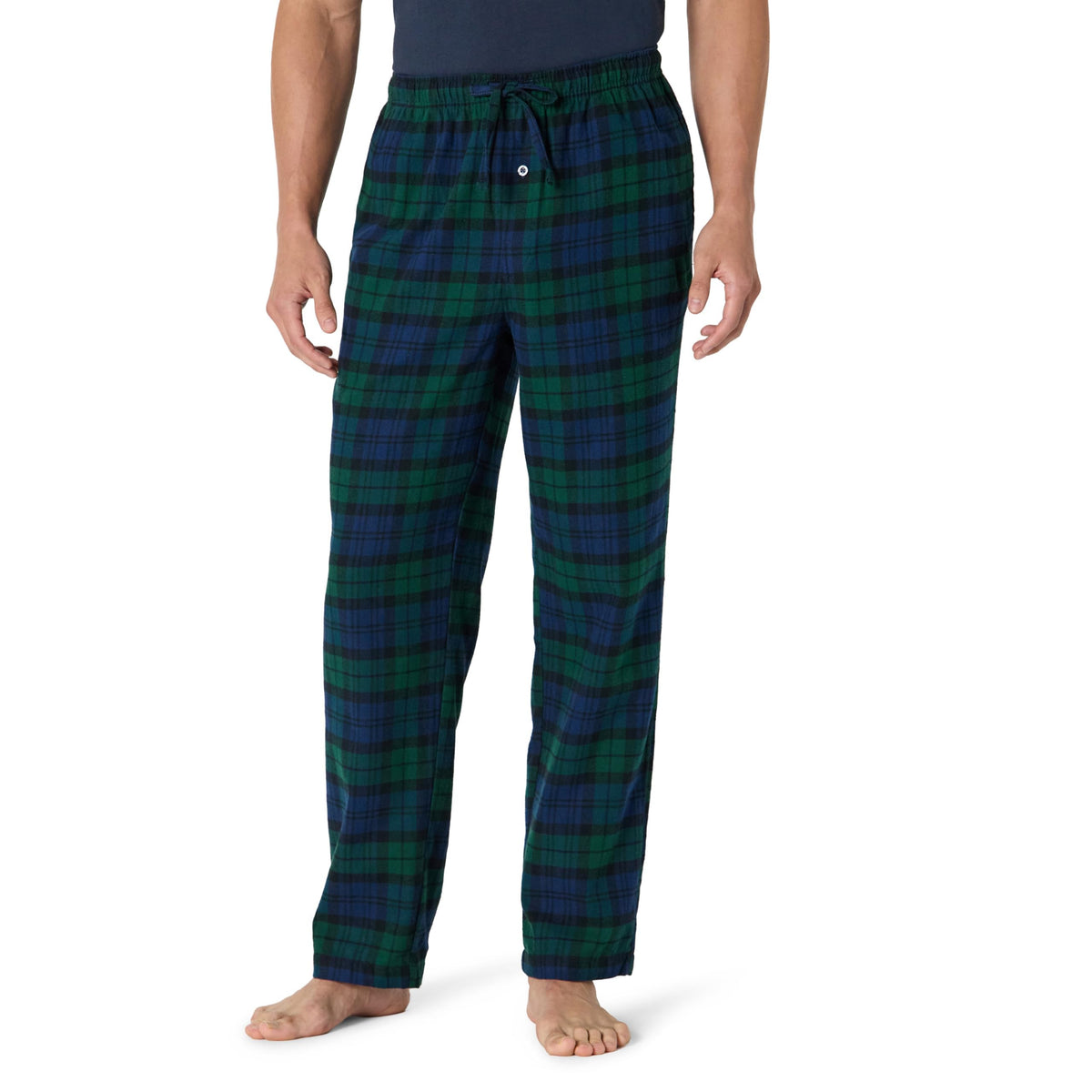 Amazon Essentials Men's 100% Cotton Flannel Sleep Pant, Relaxed Fit Lounge Pants with Elastic Waist and Drawstring