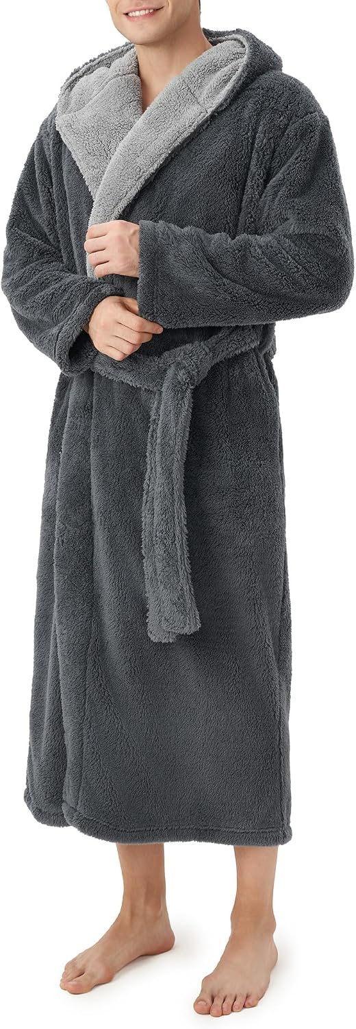 DAVID ARCHY Men's Robe Full Length Long Bathrobe