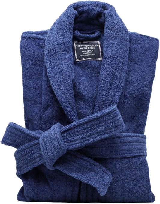 Marquess All-Cotton Bathrobe Thick Plush Cloth Housecoat Terry Toweling, Sweat Steaming Clothes Comfortable & Warm